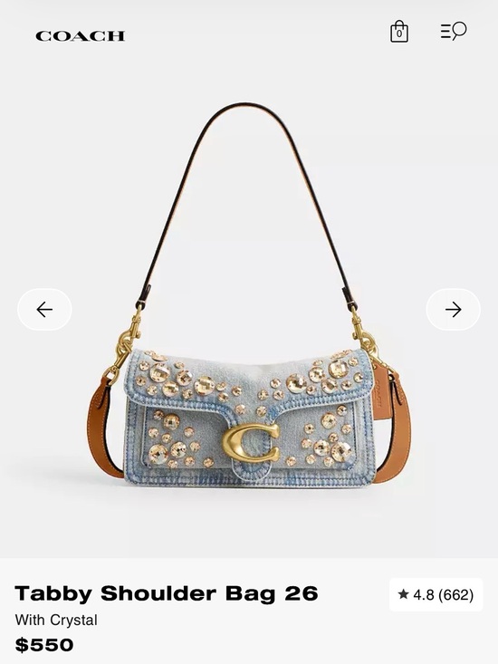 Coach Handbags - Coach Tabby Shoulder Bag 26 in Light Blue Denim with Gold Accents